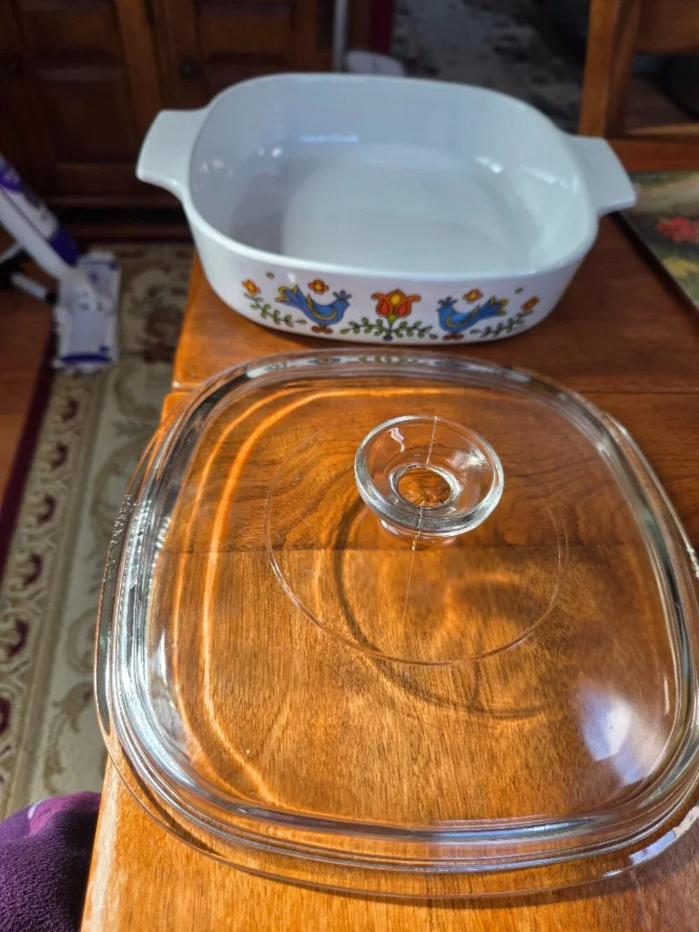 vintage pyrex casserole country festival dish